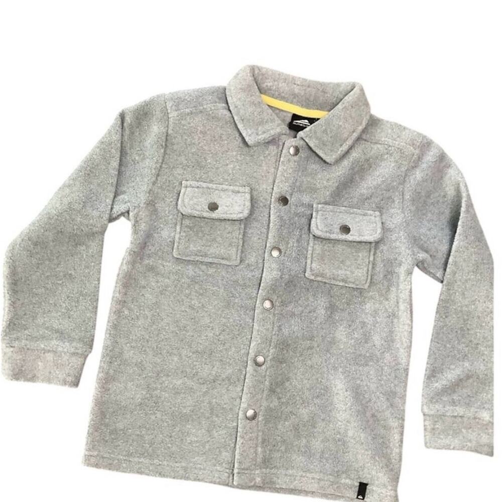 Quiksilver Kids Fleece Button-Down Shirt Jacket Gray Size XS, S, M, or Large NWT